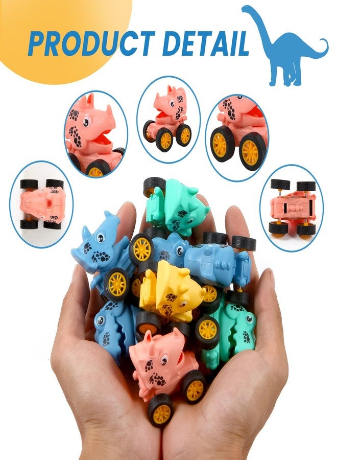 Manmel 18Pcs Dinosaur Pull Back Cars Set for Kids Toddlers, Bulk Mini Racing Vehicles Toys Party Favors, Pinata Fillers, Goodie Bag Stuffers, Classroom Prizes for Boys Girls - Image 3